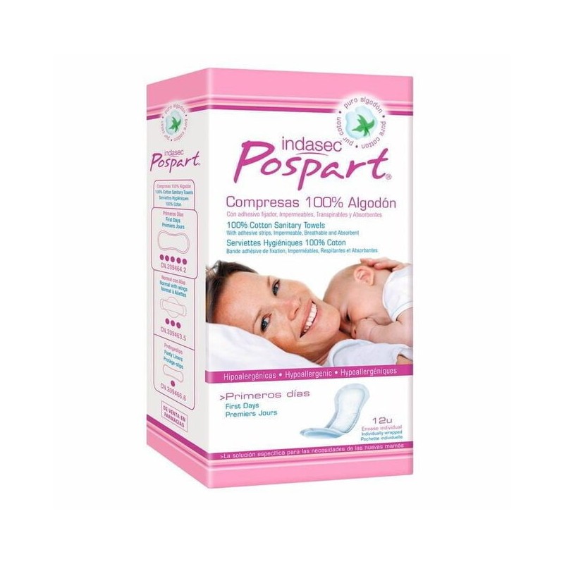 COMPRESAS TOCOLOGICAS INDASEC POSPART PRIMEROS DIAS