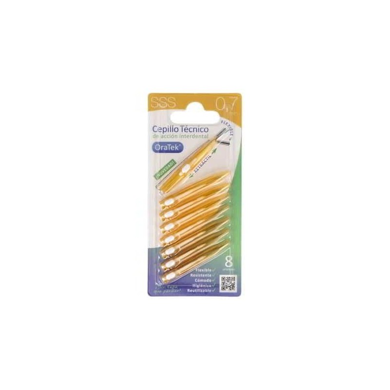 ORATEK RETRACTIL CEPILLO INTERDENTAL 0.7 MM 8 CE