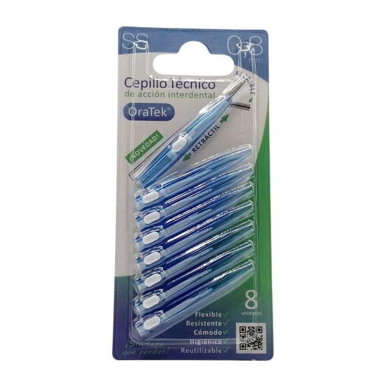 ORATEK RETRACTIL CEPILLO INTERDENTAL 0.8 MM 8 CE