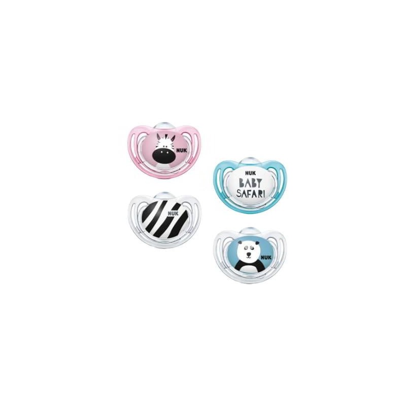CHUPETE SILICONA NUK SAFARI 0-6 M + 2UNI
