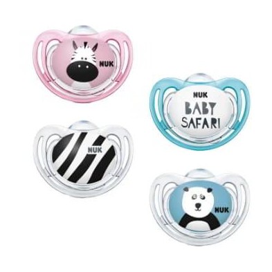 CHUPETE SILICONA NUK SAFARI 0-6 M + 2UNI