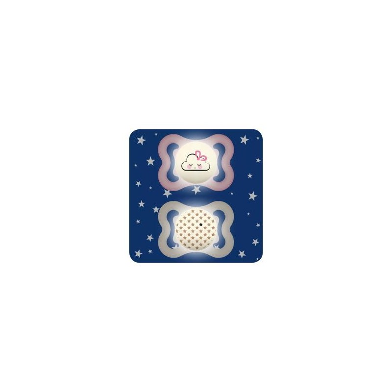 CHUPETE SIL SIM MAM SUPR NIGHT 2 UN 6+ PACK DOBLE