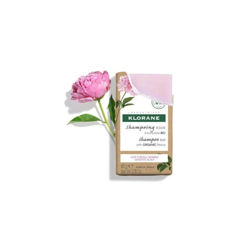 KLORANE CHAMPU SOLIDO A LA PEONIA BIO 1 PASTILLA 80 G