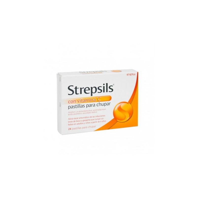 STREPSILS CON VITAMINA C 24 PASTILLAS PARA CHUPAR