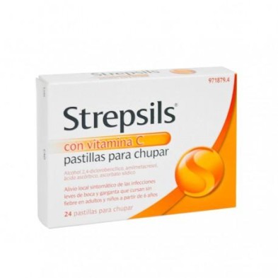 STREPSILS CON VITAMINA C 24 PASTILLAS PARA CHUPAR