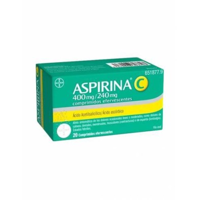 Aspirina C 400/240 Mg 20 Comprimidos Efervescentes