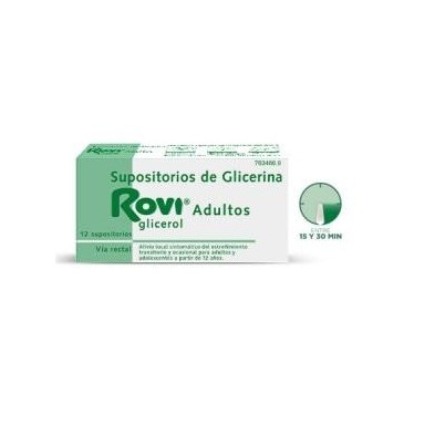 SUPOSITORIOS DE GLICERINA ROVI ADULTOS 3,36 G 12 SUPOSITORIOS