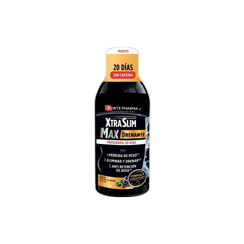 XTRASLIM MAX DRENANTE 1 FRASCO 500 ML SABOR GROSELLA NEGRA