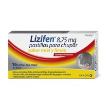 LIZIFEN 8,75 MG 16 PASTILLAS PARA CHUPAR (SABOR MIEL Y LIMON)