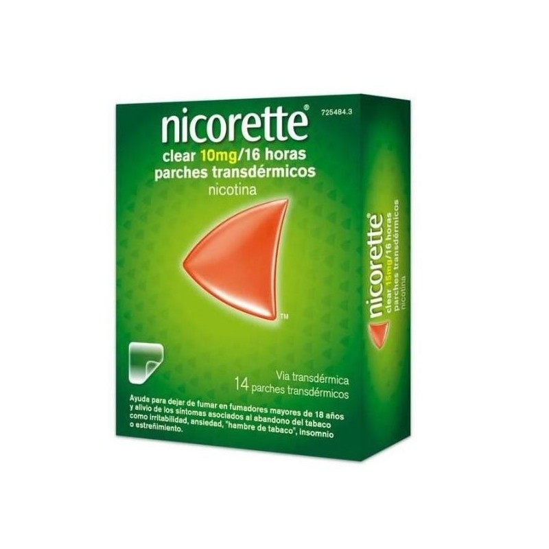 NICORETTE CLEAR 10 MG/16 H 14 PARCHES TRANSDERMICOS 15,75 MG (BOLSA PAPEL/PET/CICLOOLEFINA)
