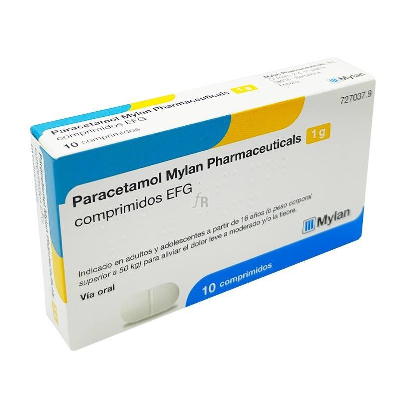 PARACETAMOL MYLAN PHARMACEUTICALS 1 G 10 COMPRIMIDOS