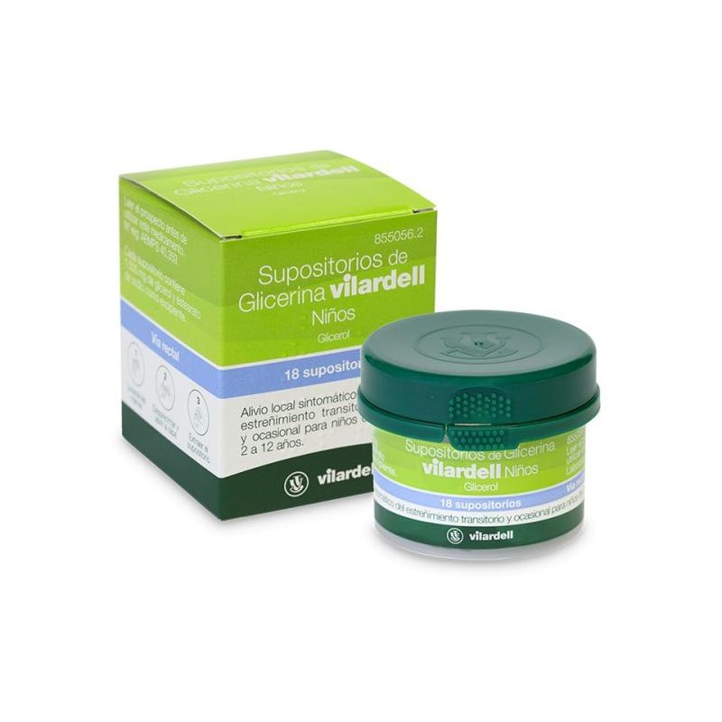 SUPOSITORIOS DE GLICERINA VILARDELL NIÑOS 1,58 G 18 SUPOSITORIOS