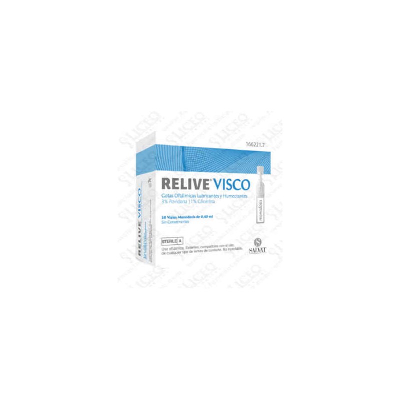 RELIVE VISCO ESTERIL GOTAS OFTALMICAS 0.4 ML 30