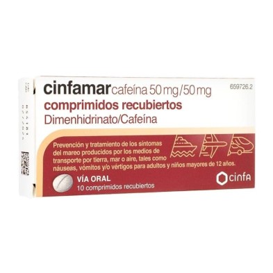 CINFAMAR CAFEINA 50/50 MG 10 COMPRIMIDOS