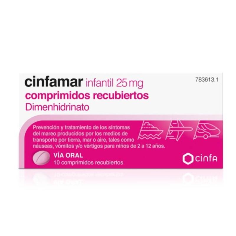 CINFAMAR INFANTIL 25 MG 10 COMPRIMIDOS