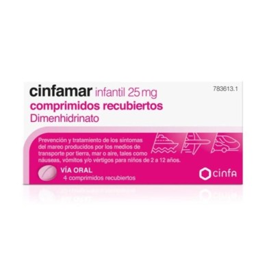 CINFAMAR INFANTIL 25 MG 4 COMPRIMIDOS