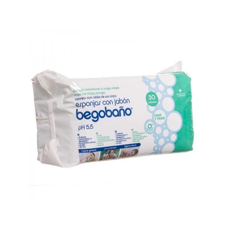 BEGOBAÑO ESPONJA ENJABONADA DESECHABLE 30 ESPONJAS