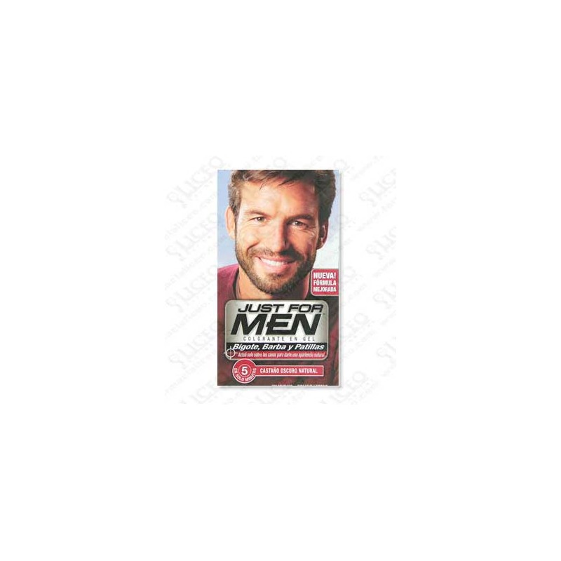 JUST FOR MEN BIGOTE Y BARBA GEL COLORANTE CASTAÑO OSCURO NATURAL