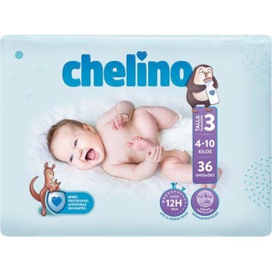 PAÑAL INFANTIL CHELINO T- 3 (4 -10 kg) 36 UNIDADES