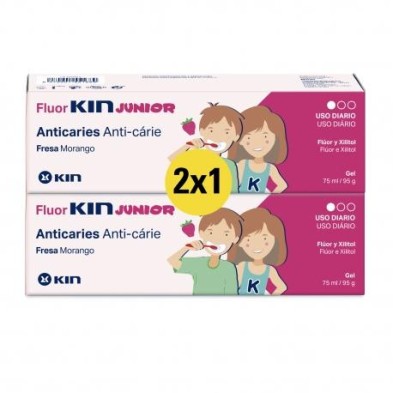 FLUOR KIN JUNIOR DUPLO GEL FRESA 75 ML