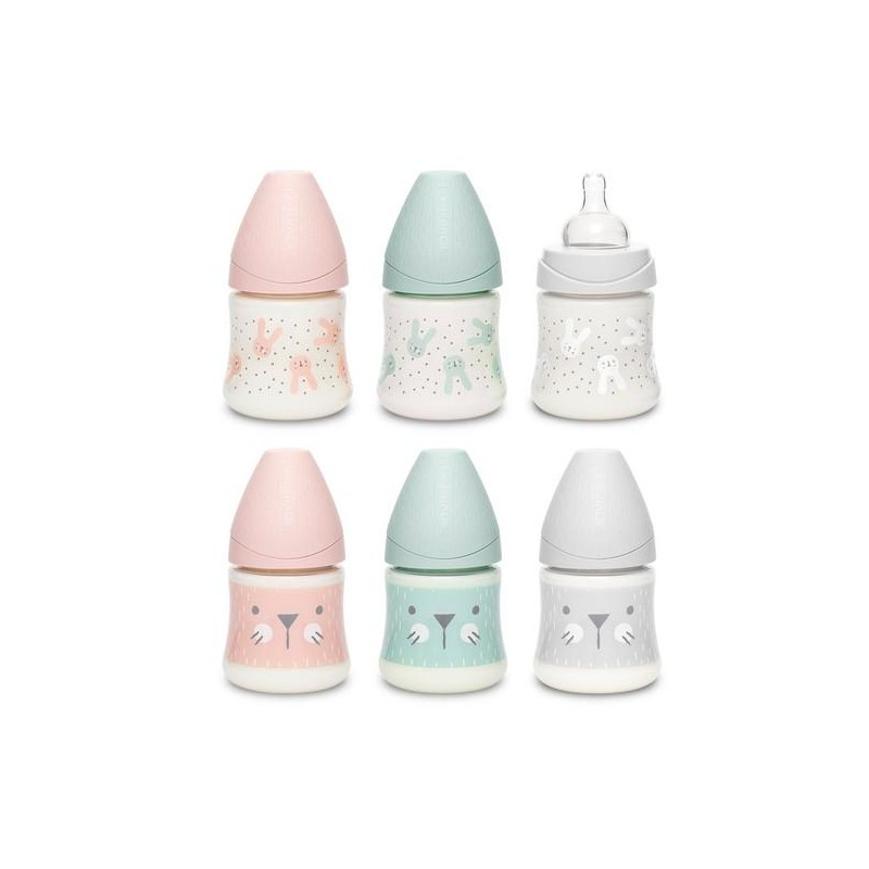 SUAVINEX BIBERON PREMIUM 150 ML CON TETINA REDONDA 3 P SILICONA 0MESES 1 UNIDAD