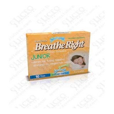 BREATHE RIGHT TIRA NASAL RESPIRA MEJOR NIÑOS 10 UNIDADES