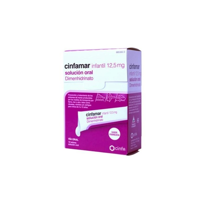 CINFAMAR INFANTIL 12.5 MG SOLUCION ORAL 12 UNIDO