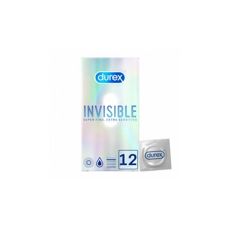 DUREX INVISIBLE EXTRA FINO EXTRA SENSITIVO 12 UNIDADES