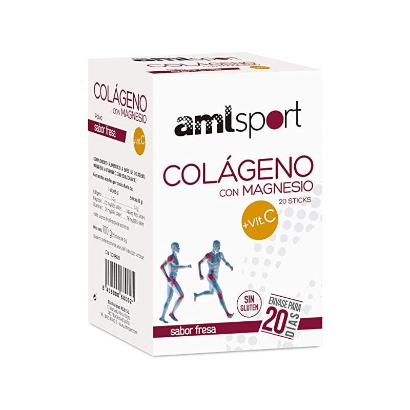 AMLSPORT COLAGENO CON MAGNESIO Y VIT C 20 STICK