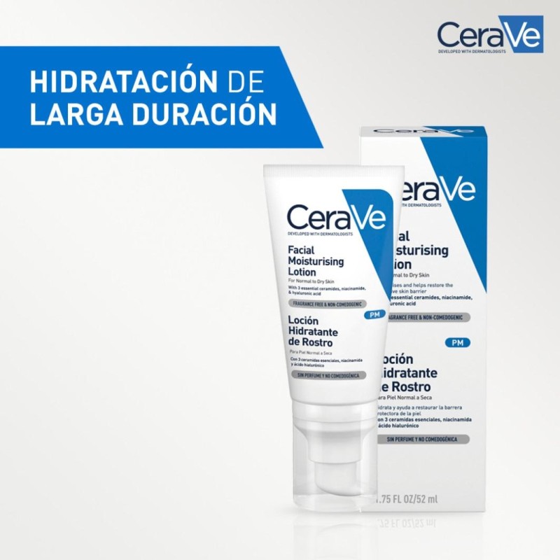 CERAVE LOCION HIDRATANTE DE ROSTRO PIEL NORMAL 52 ML