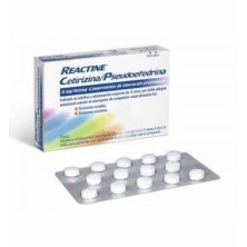 REACTINE CETIRIZINA/PSEUDOEFEDRINA 14 COMPRIMIDOS LIBERACION PROLONGADA