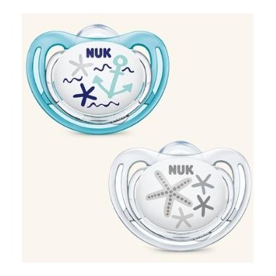CHUPETE SILICONA NUK FREESTYLE BEACH TIME 6-18 M 2 UNIDADES