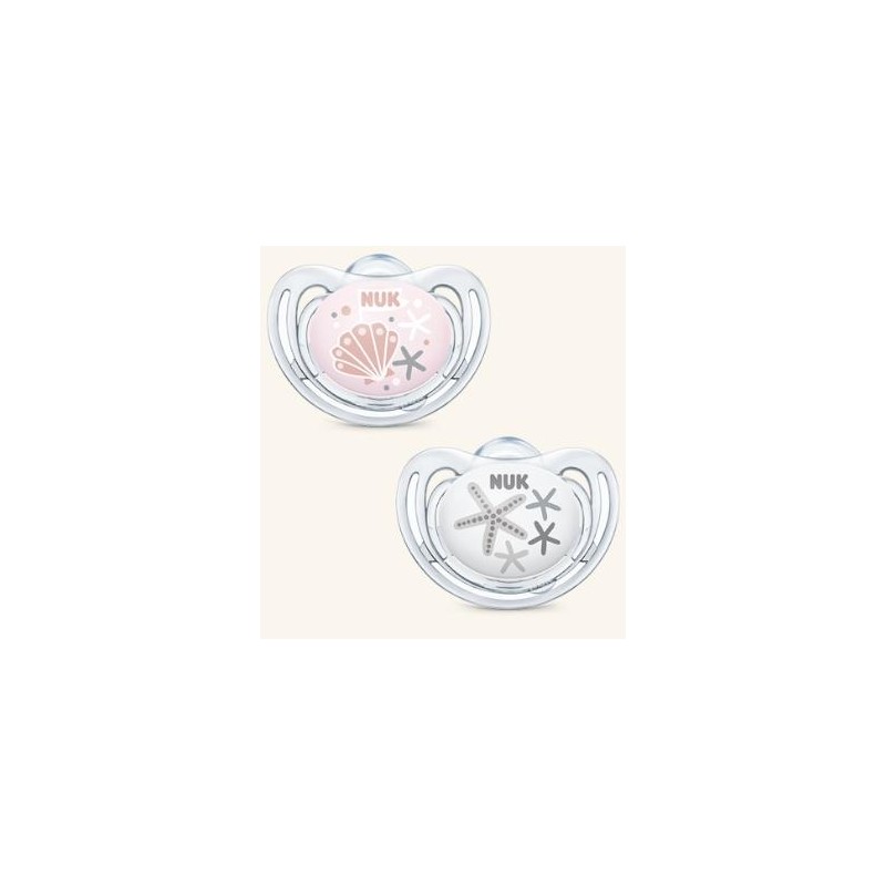 CHUPETE SILICONA NUK FREESTYLE BEACH TIME 6-18 M 2 UNIDADES