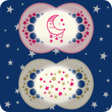 CHUPETE SILICONA MAM NIGHT + 6 M PACK DOBLE 