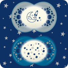 CHUPETE SILICONA MAM NIGHT + 6 M PACK DOBLE 