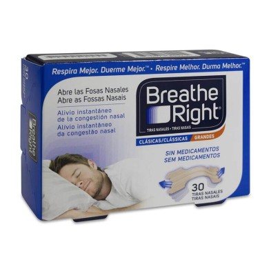BREATHE RIGHT TIRAS NASALES COLOR TALLA GRANDE 30 UNIDADES