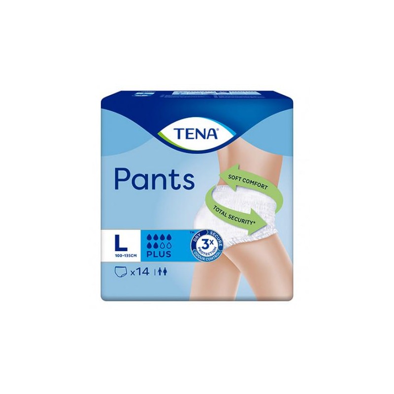 TENA PANTS PLUS TALLA L 14 UNIDADES