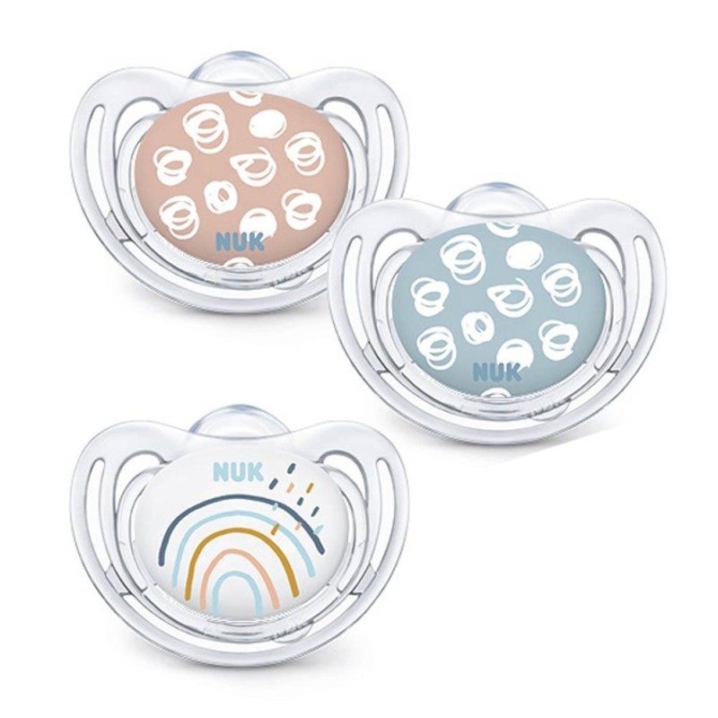 CHUPETE SILICONA COLECCION FREESTYLE COLOUR NUK 0-6MESES 2UDS