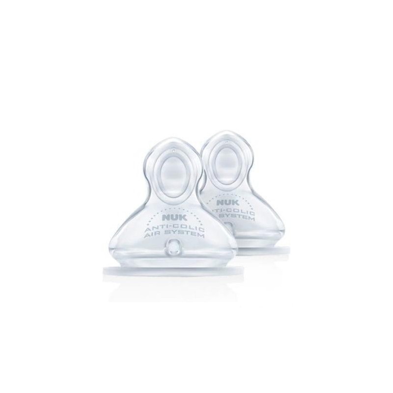 TETINA SILICONA ANTICOLICO NUK FIRST CHOICE+ 6-18 MESES ORIFICIO XL 2 UDS