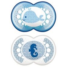 CHUPETE LATEX MAM ORIGINAL +6 M PACK DOBLE AZUL