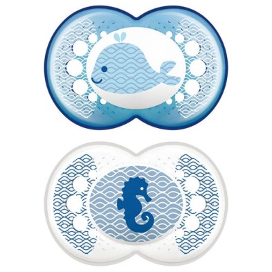 CHUPETE LATEX MAM ORIGINAL +6 M PACK DOBLE AZUL