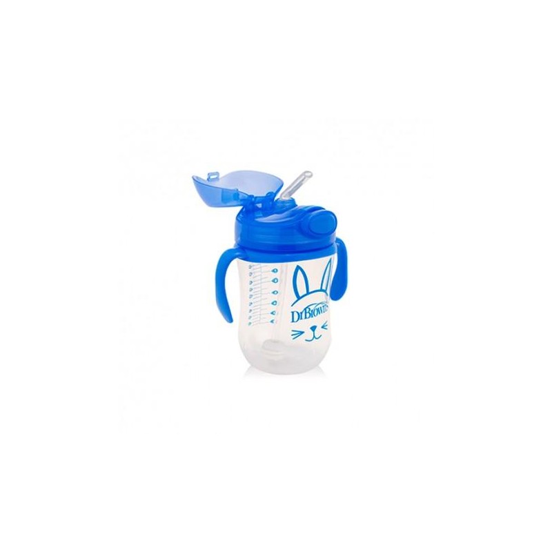 VASO CON PAJITA DR BROWNS AZUL