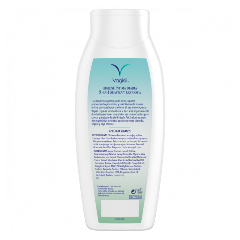 VAGISIL CUIDADO INCONTINENCIA HIGIENE INTIMA 2 EN 1 1 ENVASE 250 ML
