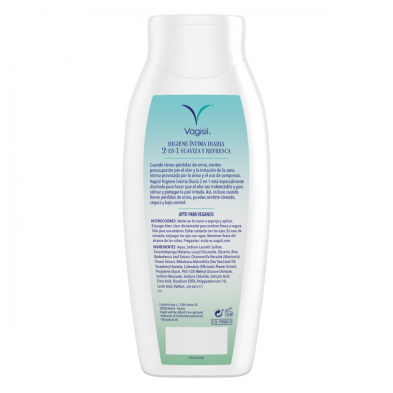 VAGISIL CUIDADO INCONTINENCIA HIGIENE INTIMA 2 EN 1 1 ENVASE 250 ML