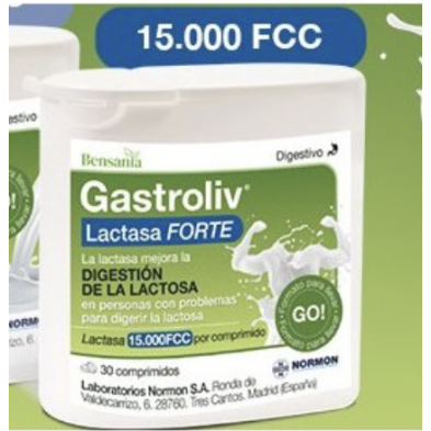 GASTROLIV LACTASA FORTE 30 COMPRIMIDOS
