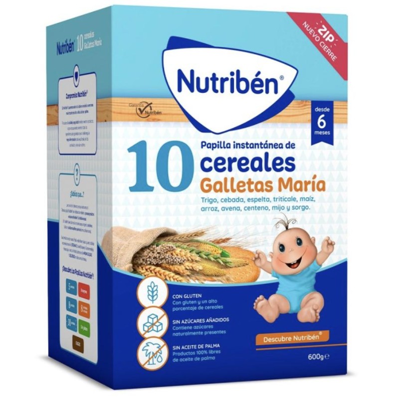 NUTRIBEN 10 CEREALES GALLETAS MARIA 1 BOLSA 600 G