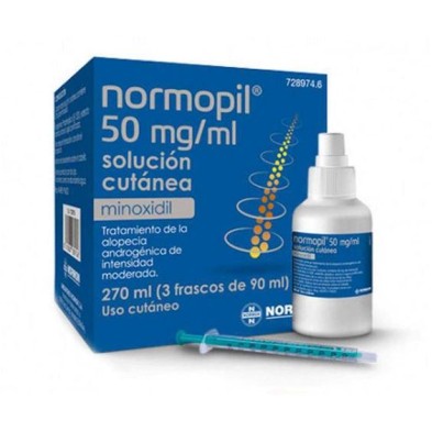 NORMOPIL 50 MG/ML 3 FRASCOS SOLUCION CUTANEA 90 ML