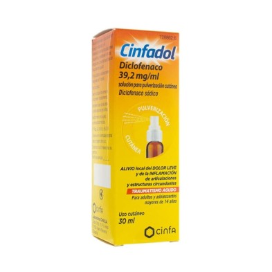 CINFADOL SPRAY 39,2 MG/ML SOLUCION PARA PULVERIZACION CUTANEA